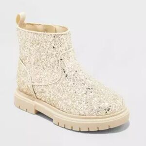 Cat & Jack Glittery Gold Kids Boots